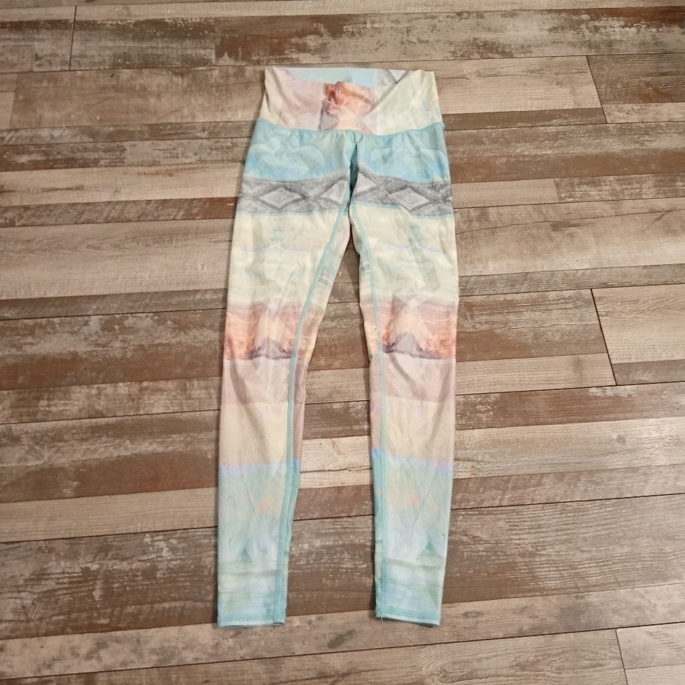 Teeki Women's Ombre Blue Athletic Balletcore Yoga Pants Leggings Size XS